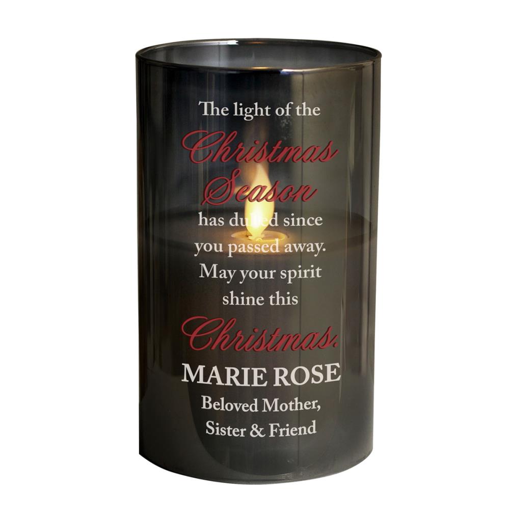 Personalised Christmas Season Memorial Smoked LED Candle £15.29